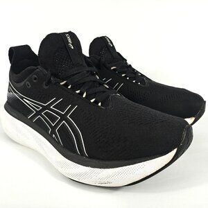 Asics Gel-Nimbus 25 Womens 7.5 Running Shoes Sneakers Black Pure Silver 1012B356